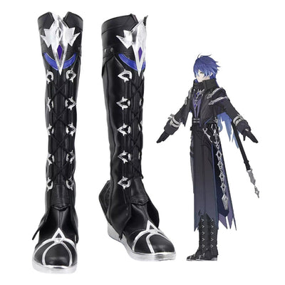 Genshin Impact Flins Black Cosplay Shoes