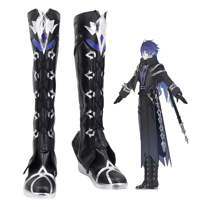 Genshin Impact Flins Black Cosplay Shoes