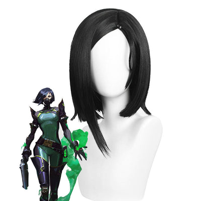 Valorant Viper Black Cosplay Wigs