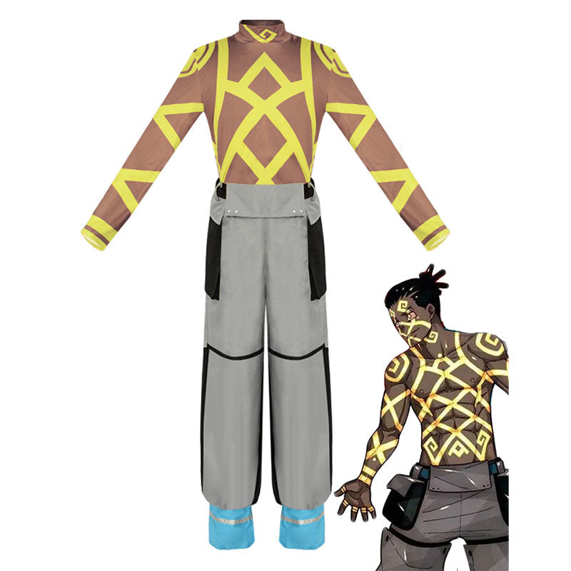Fire Force Ogun Montgomery Flamy Ink Cosplay Costumes