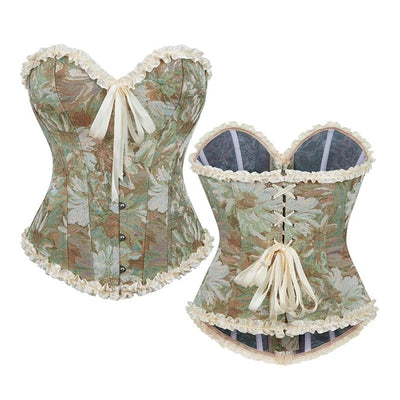 Retro Courtly Oil Painting Style Pleated Lace Corset Cosplay Costumes