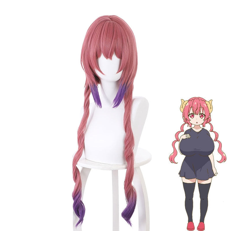 Miss Kobayashi's Dragon Maid Ilulu Gallery Pink Gradient Purple Long Cosplay Wigs