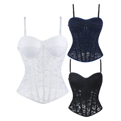 Royal Style Steel-boned Lace Side-zip Double-strap Women's Corset Cosplay Costumes