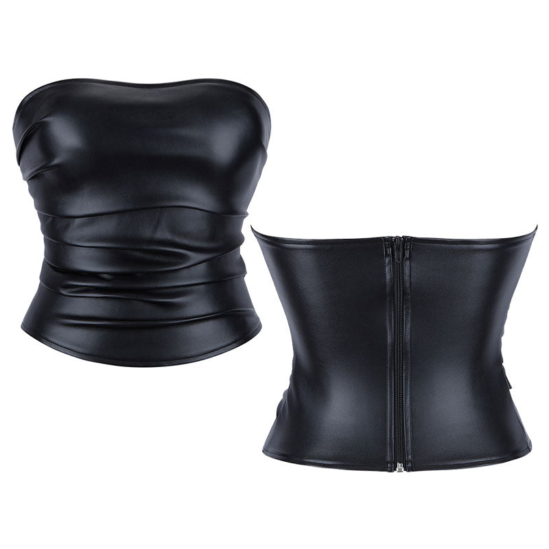 Women's Sexy Corset Tube Top Summer Lace-Up Backless Going Out Double Lined Cropped Tank Tops