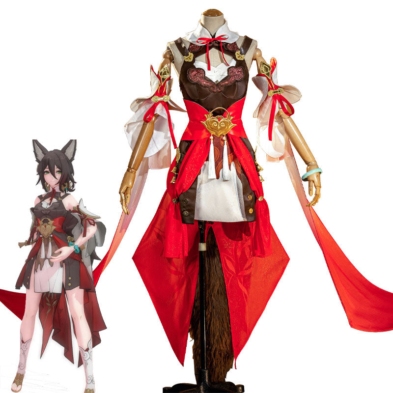 Game Honkai: Star Rail Tingyun Cosplay Costumes With Tail