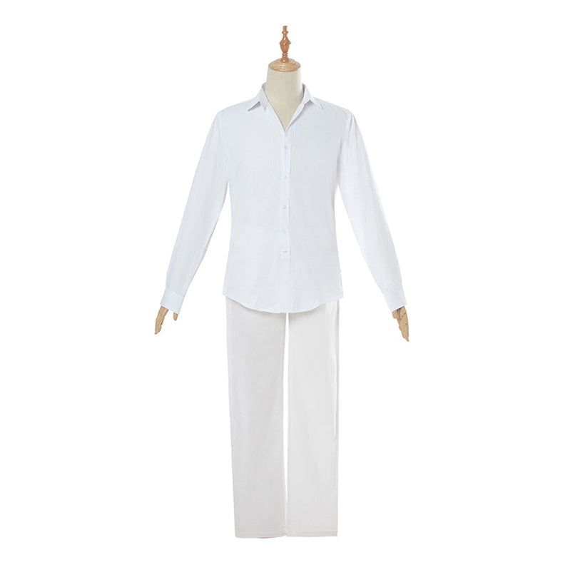 Anime The Promised Neverland Ray and Norman White Shirt Suit Cosplay Costumes