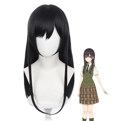 Anime Citrus Mei Aihara Long Straight Black Cosplay Wigs