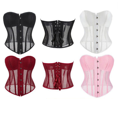 Retro Court Style Breathable Mesh Bra with Herringbone Fit Cosplay Costumes