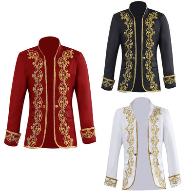 European Style Palace Opera Stage Performance Gold Studded Dress Cosplay Costumes