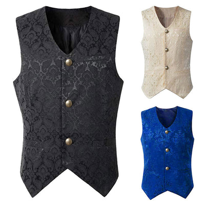 Medieval Retro Men's Short Vest Halloween Cosplay Costumes