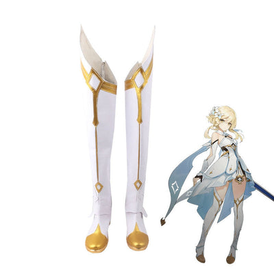 Game Genshin Impact Traveler Female Cosplay Shoes