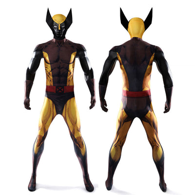 X-Men Wolverine Brown Ochre Suit Cosplay Costume