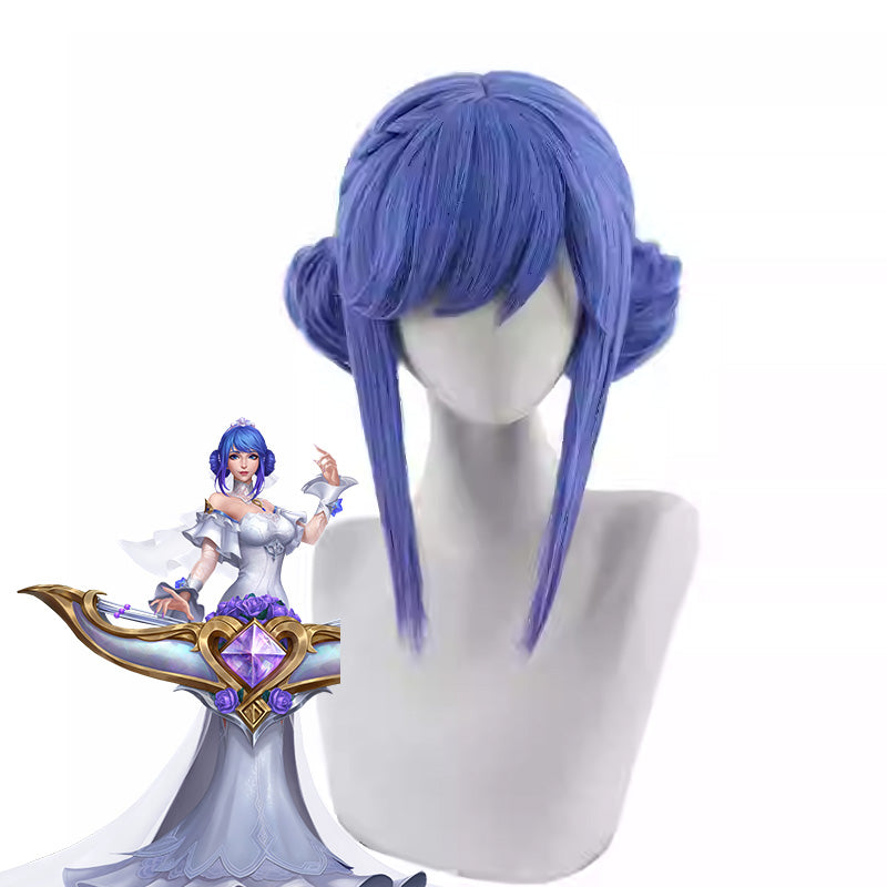Game LOL Crystal Rose Sona Blue Cosplay Wigs
