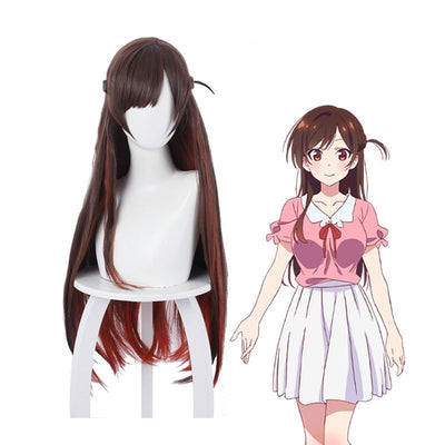 Anime Rent-A-Girlfriend Chizuru Ichinose Long Brown Cosplay Wigs