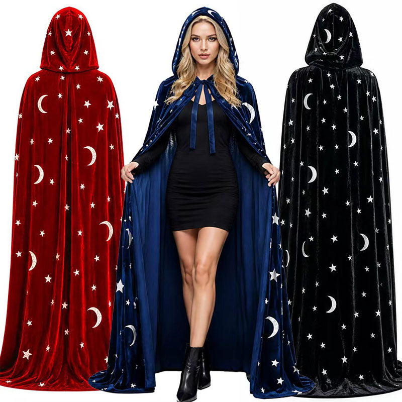 Halloween Death Demon Vampire Wizard Party Party Star Moon Velvet Cape Cosplay Costume