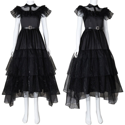 Wednesday The Addams Family  Wednesday Black Raval Ball Dress Cosplay Costumes