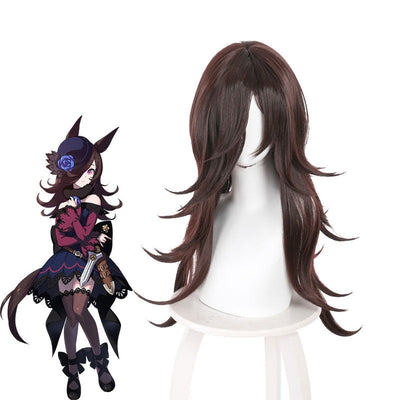 Uma Musume Pretty Derby Rice Shower Brown Long Cosplay Wigs