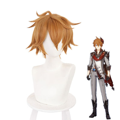 Game Genshin Impact Tartaglia Brown Cosplay Wigs