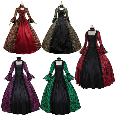 European Retro Victorian Court Style Women's Evening Dress Cosplay Costumes