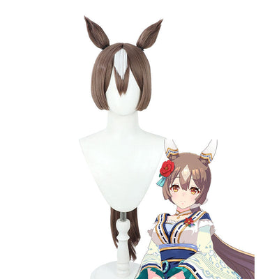 Uma Musume Pretty Derby Satono Diamond Brown Cosplay Wig With Ear Props