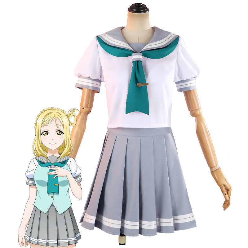 Love Live! Mari Ohara Summer School Uniform Cosplay Costumes