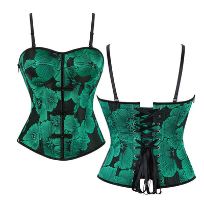 Retro Embroidered Waist-cinching Backless Bra-style Bodysuit Cosplay Costumes
