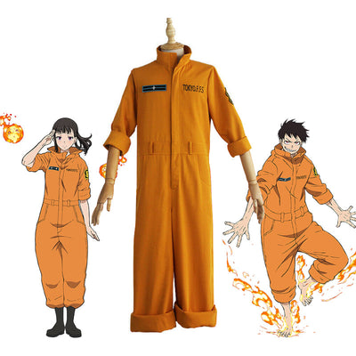 Fire Force Shinra Kusakabe & Maki Oze Fire Suit Cosplay Costume