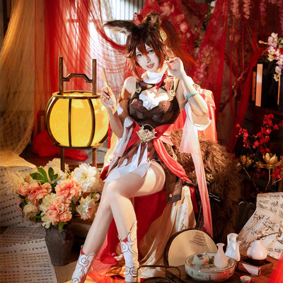 Game Honkai: Star Rail Tingyun Cosplay Costumes With Tail