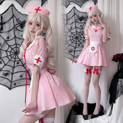 Halloween Pink Adult Nurse Skirt Cosplay Costumes