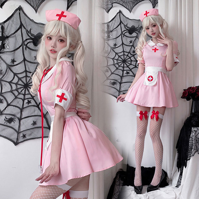 Halloween Pink Adult Nurse Skirt Cosplay Costumes
