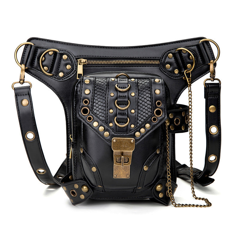 Steampunk Retro Single Shoulder Crossbody Motorcycle Waist Bag Cosplay Props