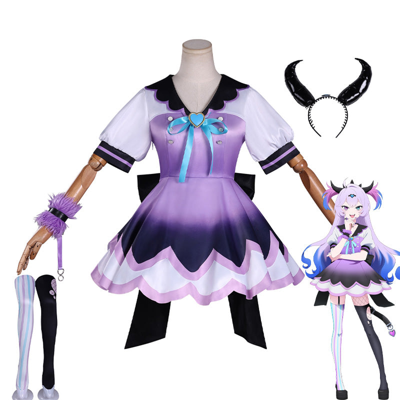 Needy Streamer Overload Deadly Poison Denpa Girl Purple Lollipop Cosplay Costumes