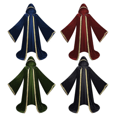 Retro Death Godfather Printed Velvet Cape Cosplay Costumes