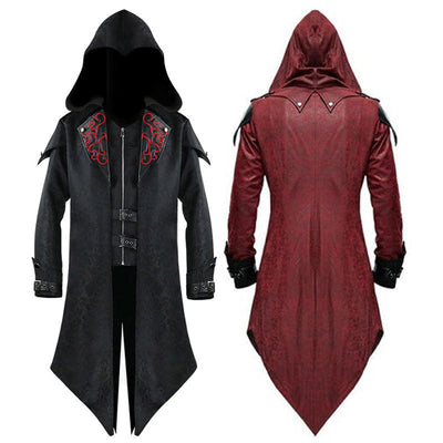 European Style Retro Patchwork Jacket Men Gothic Halloween Cosplay Costumes