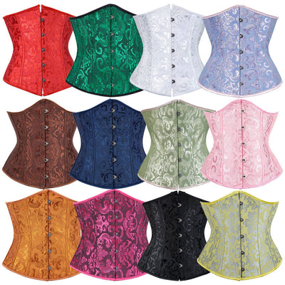 Corset Women‘s Brocade Underbust Boned Corsets Bustier Waist Trainer