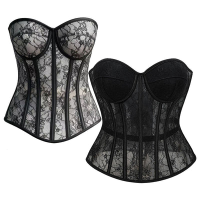 Sexy Cutout Lace Slim-Fit Strapless Corset