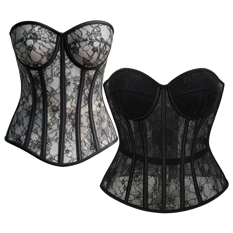 Sexy Cutout Lace Slim-Fit Strapless Corset