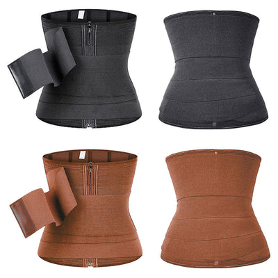 Zip Wrap Compression Sweat Waist Trainer Corset Trimmer Shaper Belt for Women
