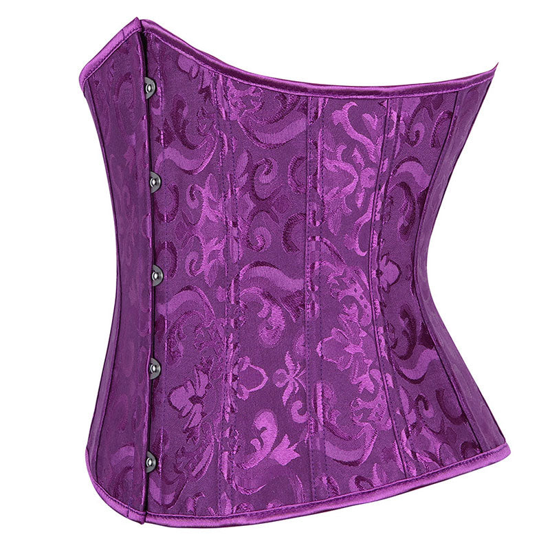 Corset Women‘s Brocade Underbust Boned Corsets Bustier Waist Trainer
