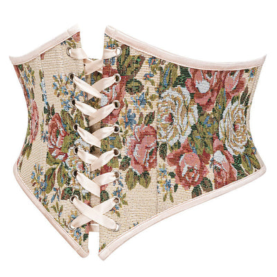 Corset Belt for Women Floral Lace Up Boned Underbust Corset Waist Belts