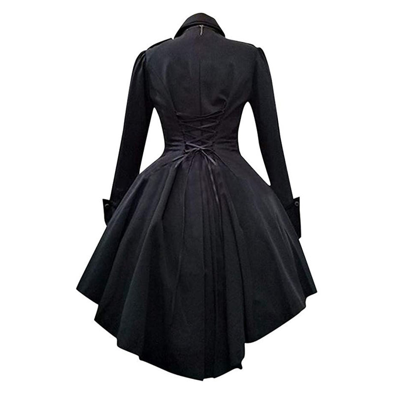 Steampunk Medieval Retro Renaissance Gothic Ruffle Dress Cosplay Costumes