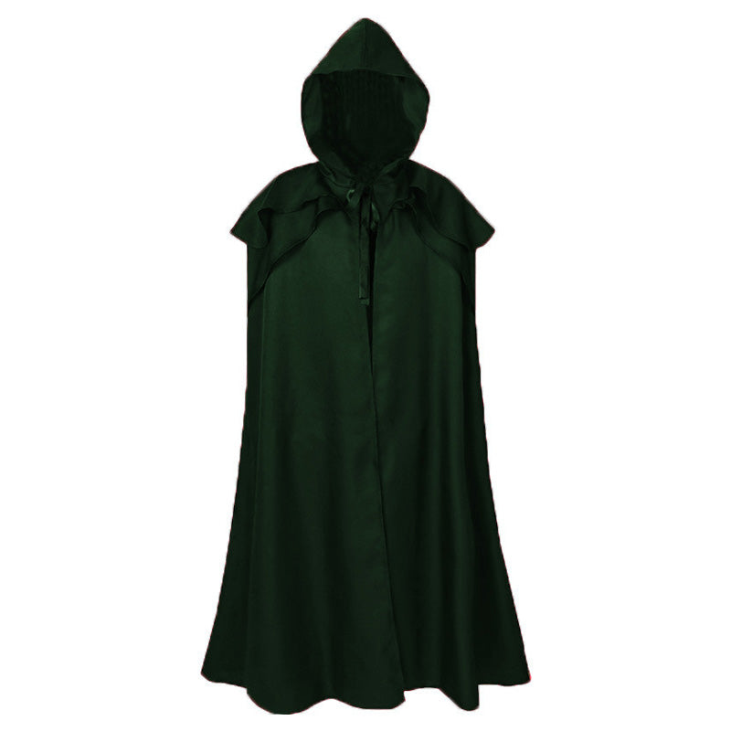 Medieval Retro Gothic Long Halloween Cape with Hood Cosplay Costumes