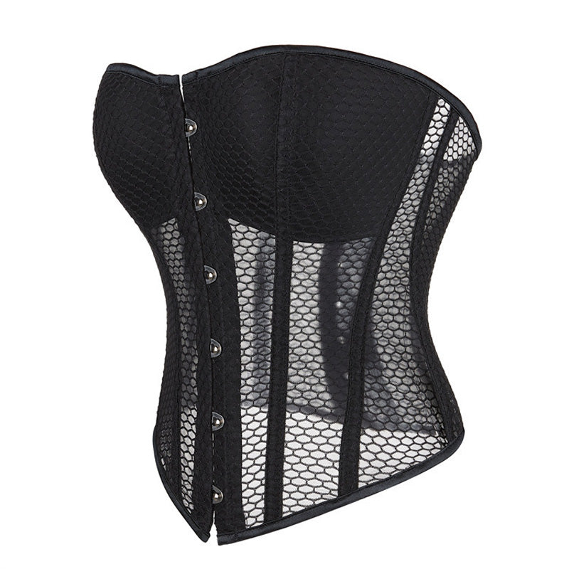 Retro Court Style Breathable Mesh Bra with Herringbone Fit Cosplay Costumes