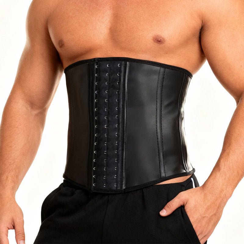 Mens 9-bone Waist Trainer Latex Trimmer Tummy Control Shapewear Slimming Girdle Stomach Band Back Support Body Shaper Belt