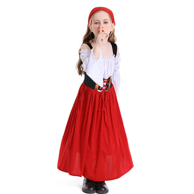 Medieval Farm Munich Beer Festival Kids Long Dress Cosplay Costumes