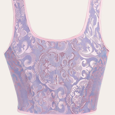 Medieval Retro Style Strappy Bodice with Mermaid Jacquard Ties Cosplay Costumes