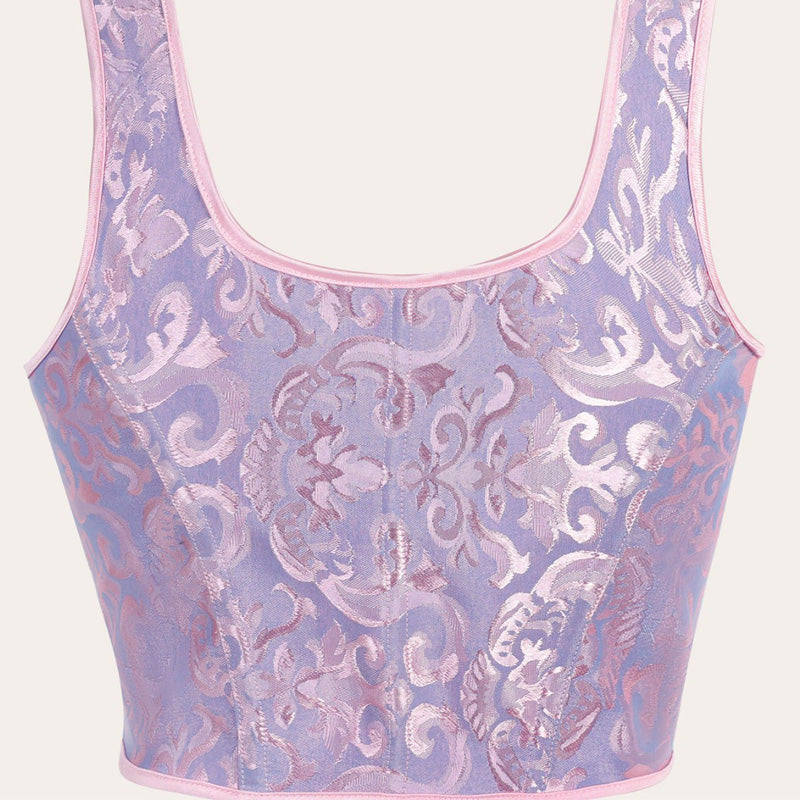 Medieval Retro Style Strappy Bodice with Mermaid Jacquard Ties Cosplay Costumes