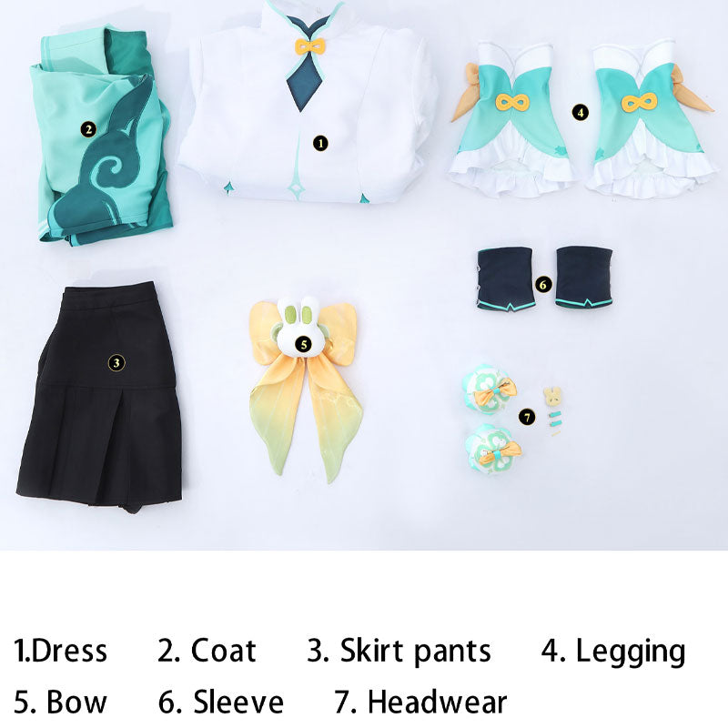 Genshin Impact Yaoyao Rainlit Bamboo Reverie Cosplay Costumes