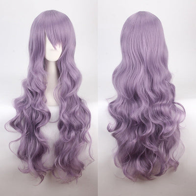 Women Wavy Sweet 80cm Long Purple and Blue Lolita Fashion Wigs with Bangs