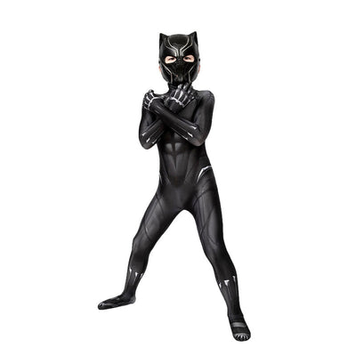 Movie Captain America Civil War Black Panther Children Jumpsuit Cosplay Costume
